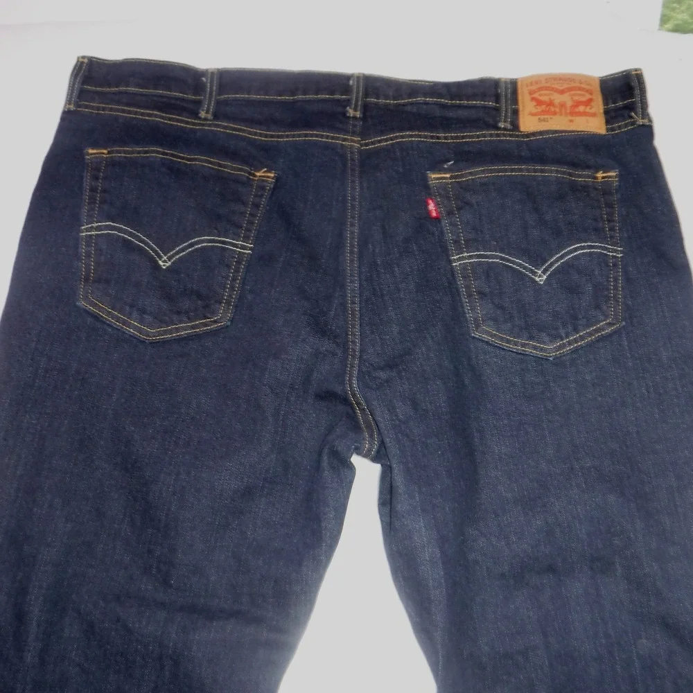 Levis 541 Athletic Taper Mens‎ 46x29 Dark Wash Indigo Denim Jeans WaterLess